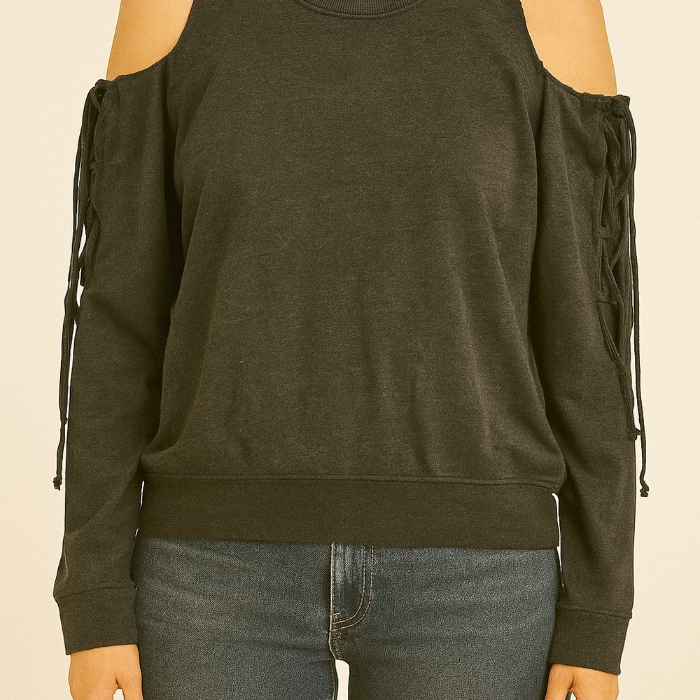 Project Social T Black Off-the-Shoulder Sweater